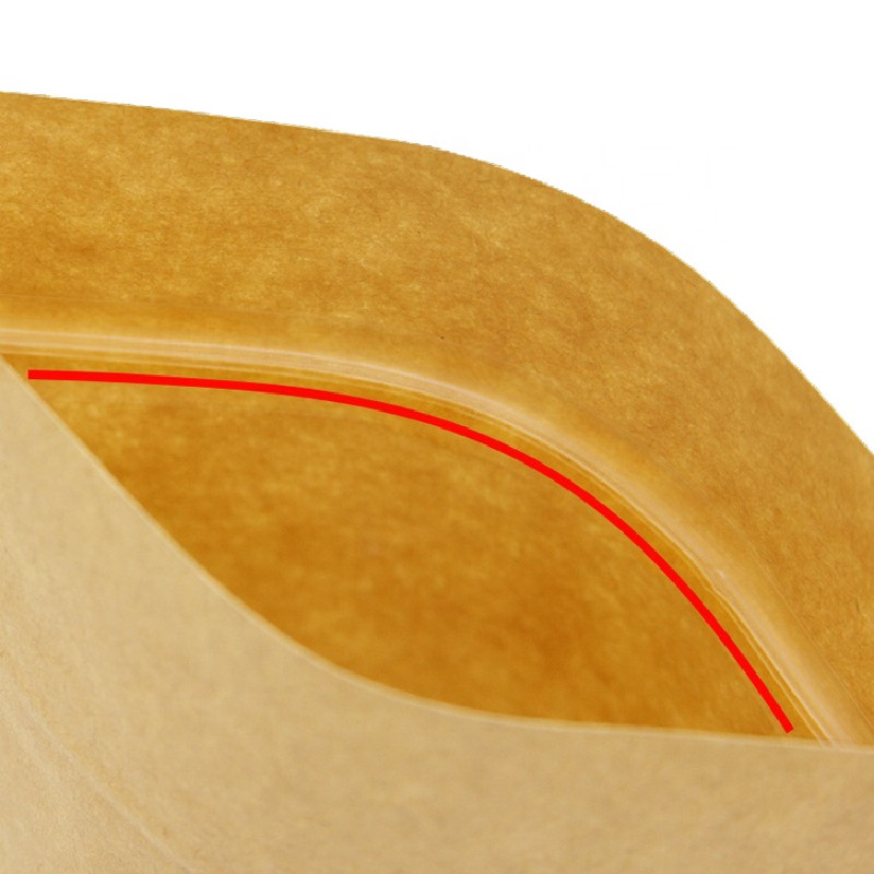 Kraft Zipper seasamh suas pouch le fuinneog