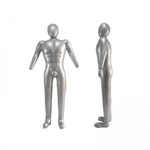 Múnla Mannequin Fireann Inséidte PVC, méid iomlán le ceann agus airm, mannequin choirp iomlán plaisteach