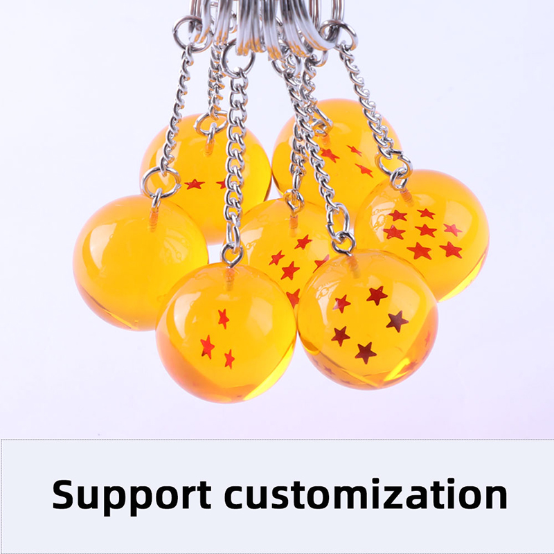 Dragon Ball Z 7 Réaltaí Liathróidí 2.7cm Figiúirí PVC Bréagáin Keychain Pendant Star Dragon Ball Z Keyring Cartoon Fans Bailiú Bronntanais Nua do Leanaí