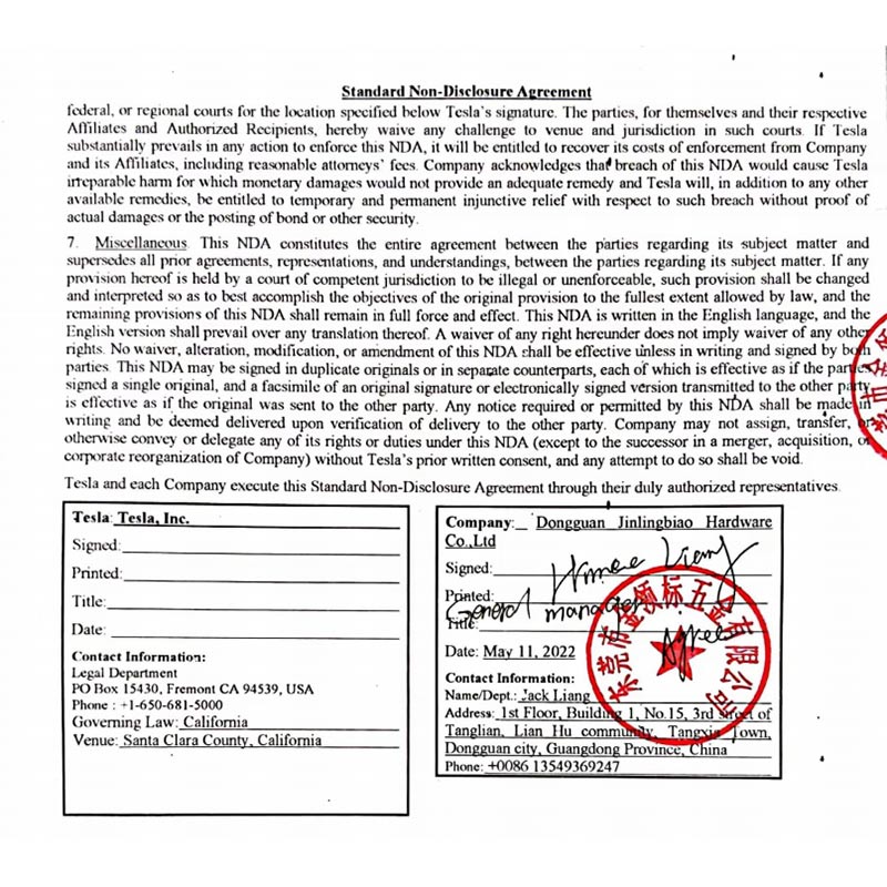 Tá Cuideachta Jinglingbiao (Glodao) ar tí comhoibriú a bhaint amach le Tesla.