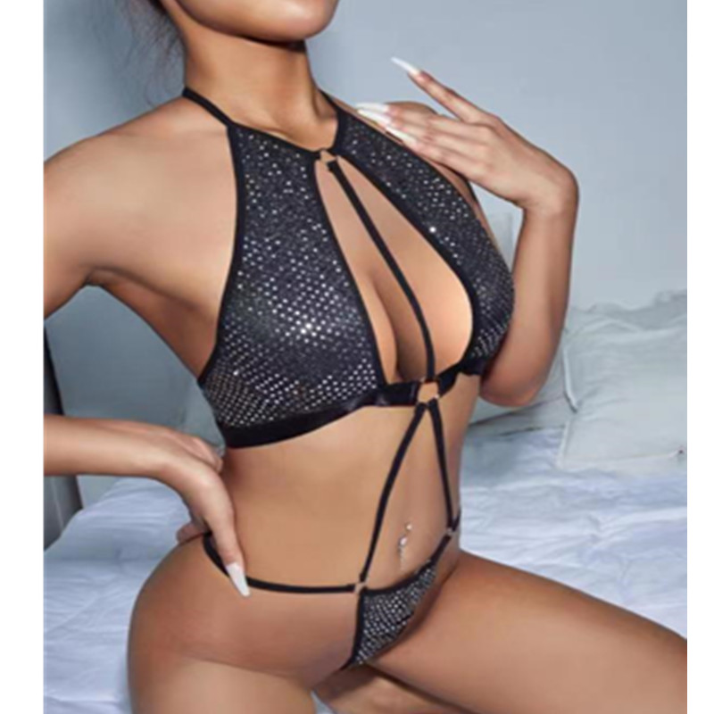 Sexy Thong Coimrí Teddy le Fabraic Shining Sequine Do Bustiers Sexy