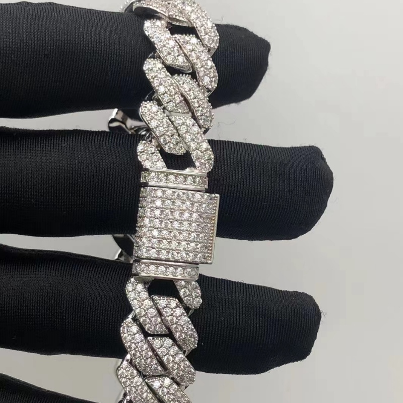 Jewelry Tuochen Airgead Sterling 925 le bracelet cloiche moissanite don fhear