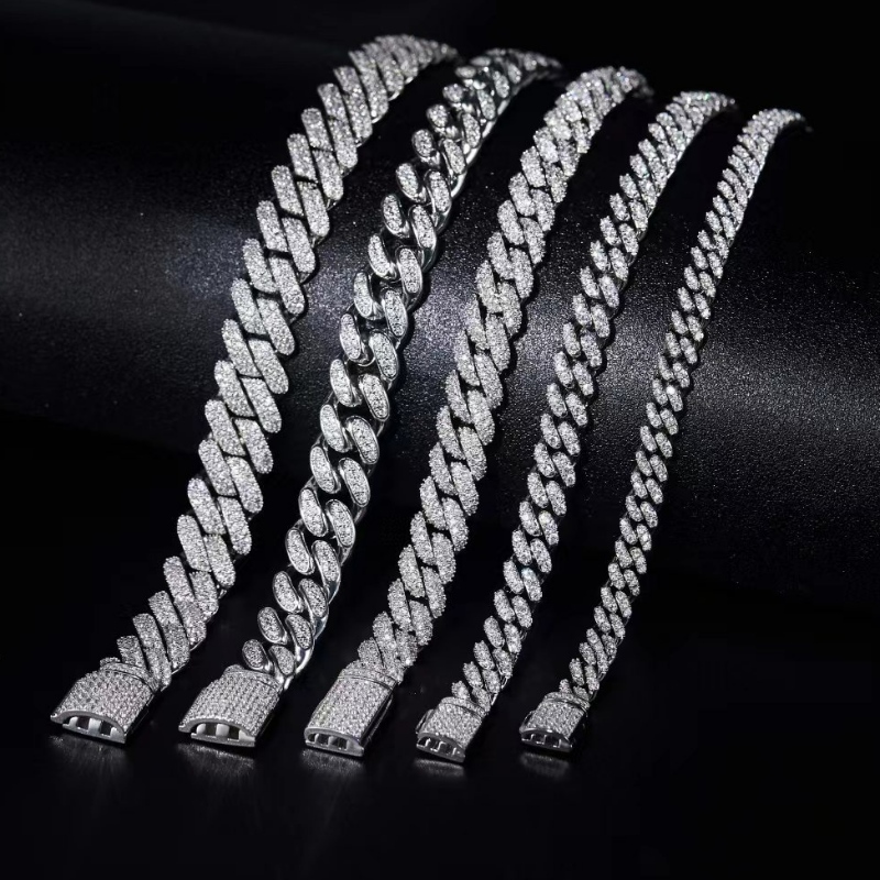 Jewelry Tuochen Réidh le Long S925 le Bracelet Chúba Cloch Moissanite d'fhir