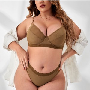 Plain Push Up Lingerie Set Mná Compordach Faoi Bra Bra Socraigh Fo -éadaí Sexy