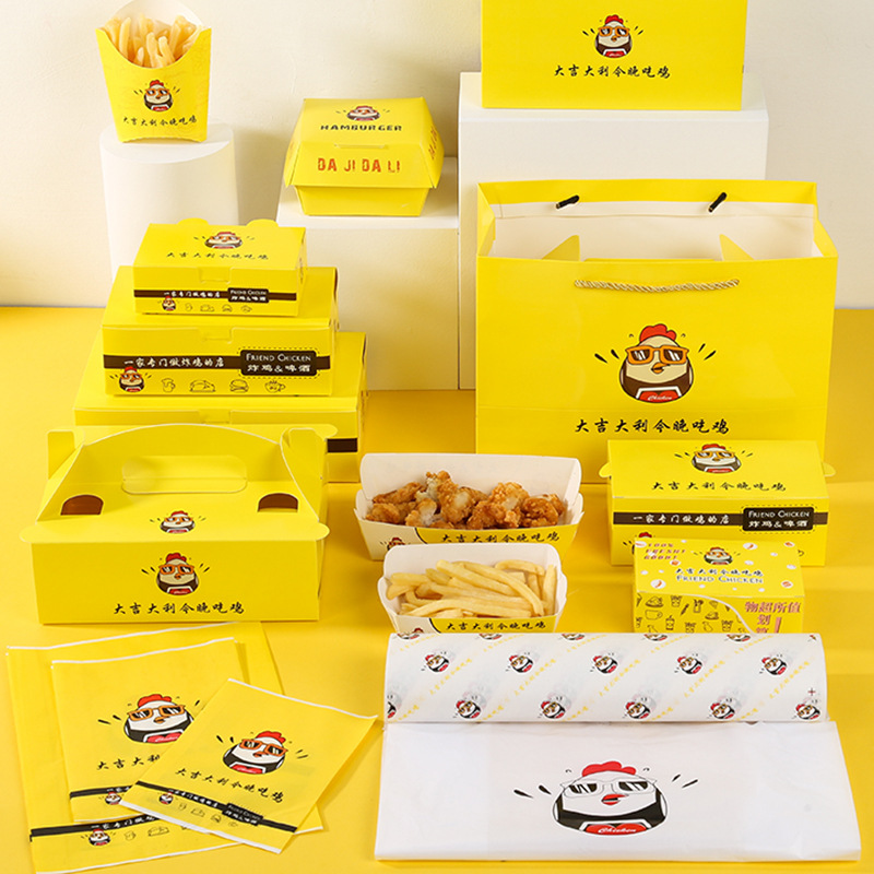 Bia saincheaptha Bosca Lón Páipéar Kraft Bosca Pacáistiú Burger Sicín Fried Fries Fries Fries Fries Fries Bosca Pizza Octopus Bosca Pacáistithe