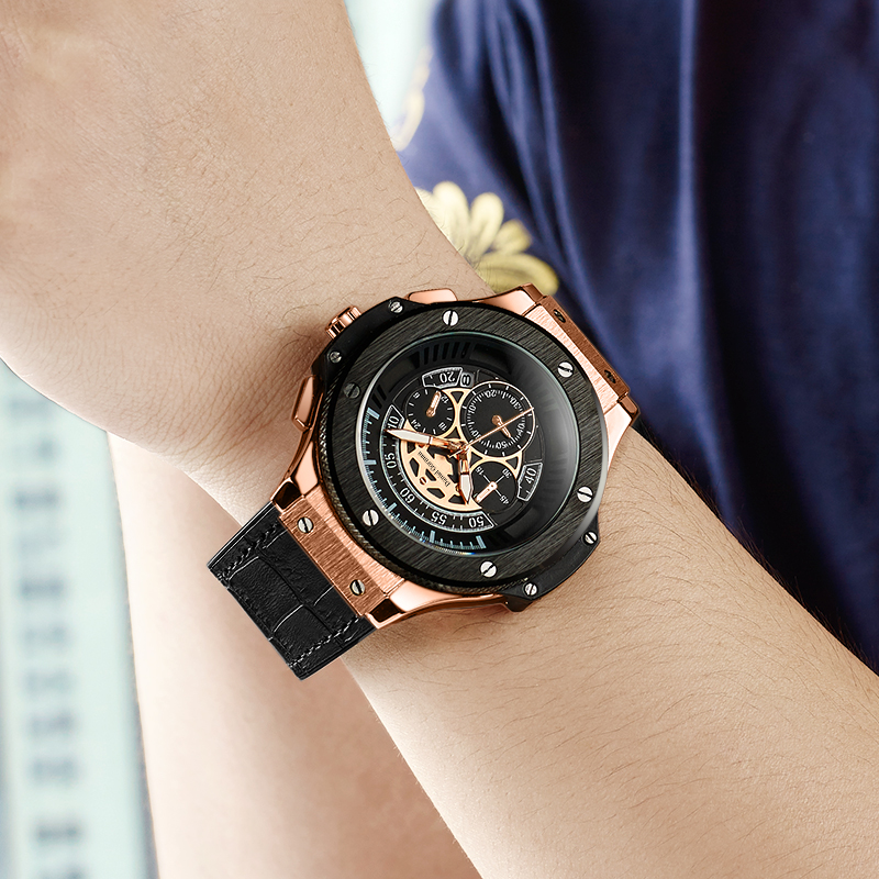 Daniel Gormantop Brand Só Spórt Só Faire Fir Uaireadóirí Míleata Strap Rubber Gorm Uaireadóirí Uiscedhíonacha Uathoibríoch RM2204