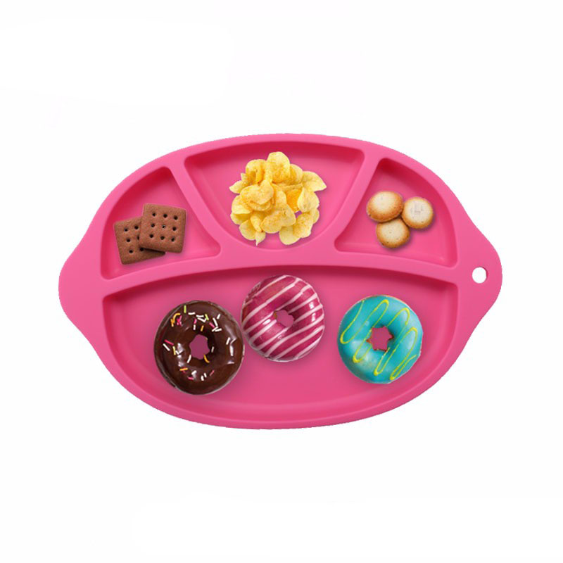 Pláta Silicone Bia Mórdhíola Pláta Silicone Roinnte Plátaí Leanbh Silipe Neamh-Silip le haghaidh leanaí óga ag beathú pláta dinnéir silicone
