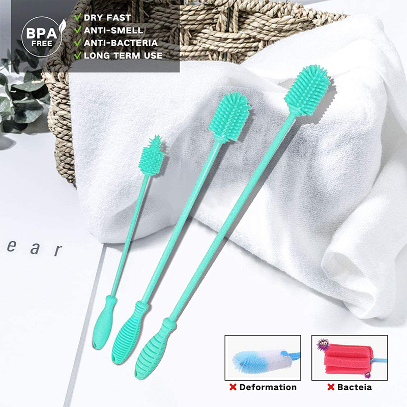Scuab glantacháin gloine buidéal cistine silicone bog