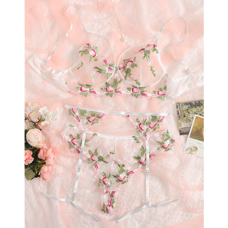 Mogalra Bróidnéireacht Floral úim Lingerie Garter