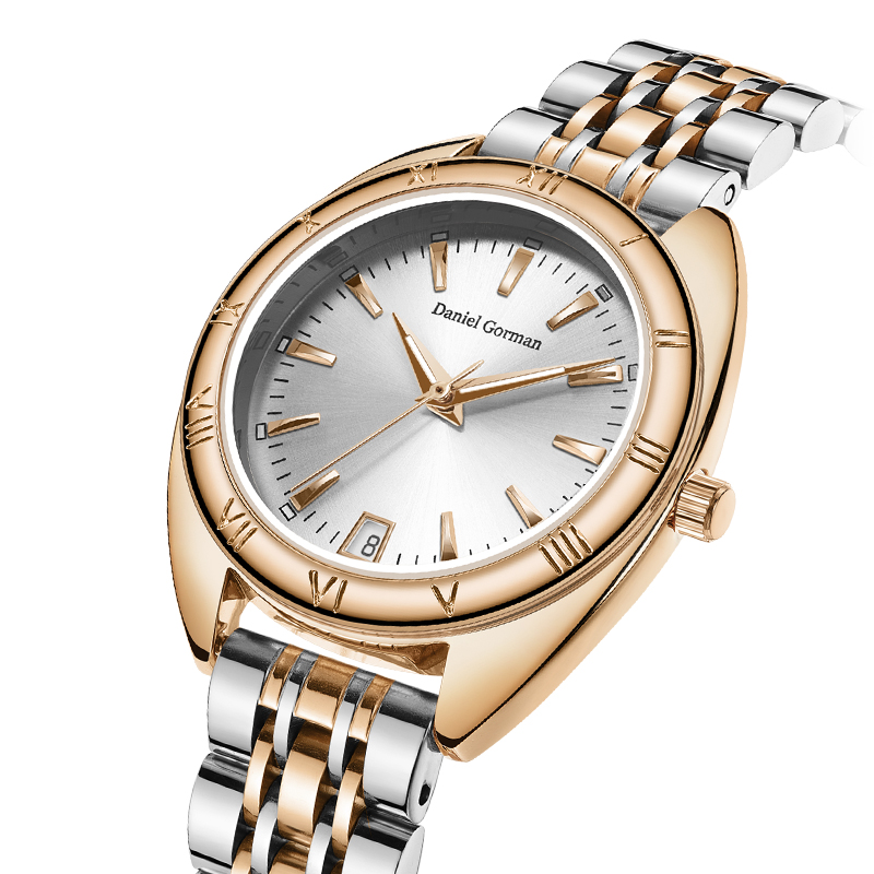 Daniel Gorman An22415 Dearadh uathúil Só Faisean Faisean Mná Faire Óir Faire Oighear Gold Watch Women \\ t