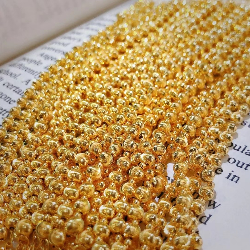 Bracelet bead óir 18K réidh le long
