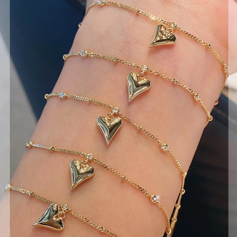 Bracelet agus Anklet Croí Óir 18K agus Anklet