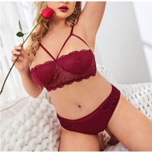 Úim lása bláthanna compordach 2 phíosa lingerie tacar fo -éadaí sexy tacar fo -éadaí