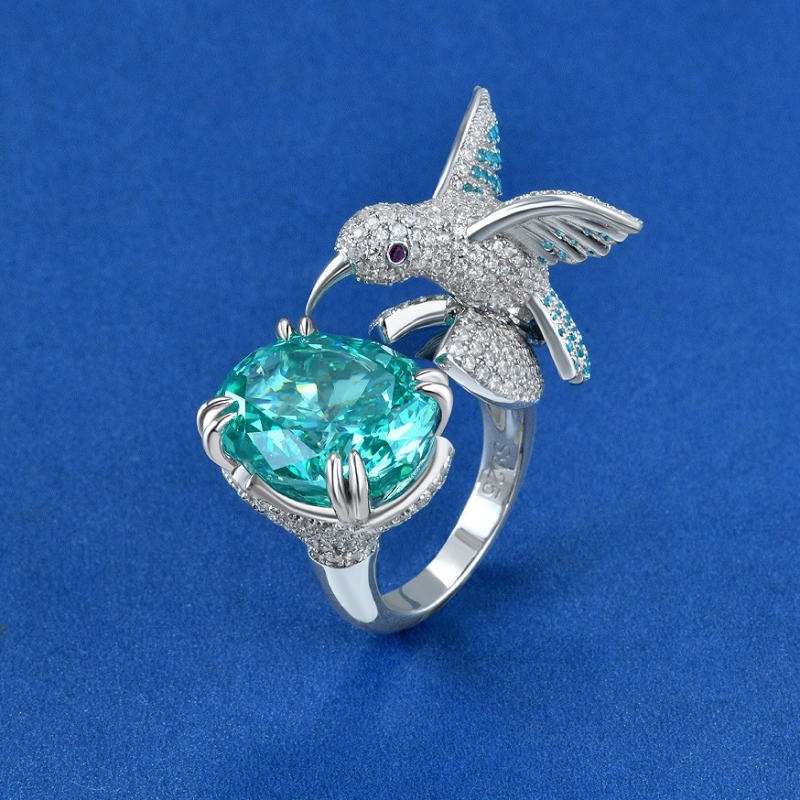 Dearadhnua Sterling Silver 925 le fáinne éan cloiche zircon aaaaa