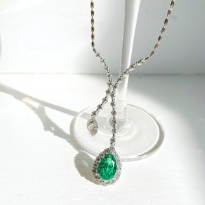 Nua S925 Airgead 10ct PA PA Gorm Muince Mermaid Mermaid Diamond Carbóin Ard Do Chailíní
