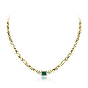 2022 Pendant Emerald Emeraldnua 1CTnua 925 Muince Simplí Inchoigeartaithe Airgid