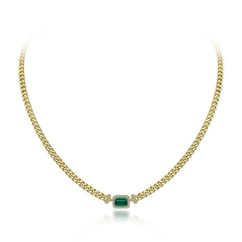 2022 Pendant Emerald Emeraldnua 1CTnua 925 Muince Simplí Inchoigeartaithe Airgid