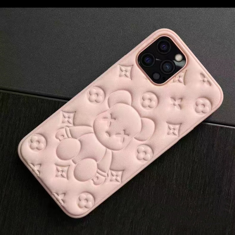 Cás Fón Póca Nua, Apple iPhone13Pro Leathar Bear Leathar 3D Próiseas Caitheamhnaithe Cás Leathar Cosanta Fón Póca