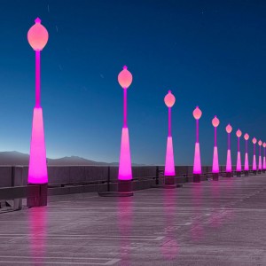 gairdín lasmuigh gairdín faoi stiúir solas sráide le cuaille, dath 60W RGB ag athrú solas álainn sráide uiscedhíonach do ghairdín, PATIO, páirc, scoil, faiche, Villa, soilsiú sráide agus maisiúchán