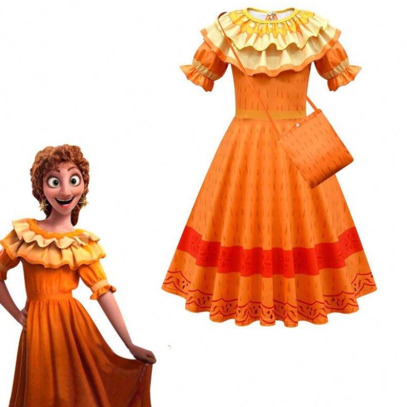 Baige Cailíní Gúnaí Encanto Cosplay Costas Mirabel páistí Fancy Kids Banphrionsa Éadaí Leanaí Breithlá Páirtí Carnival Páirtí Encanto
