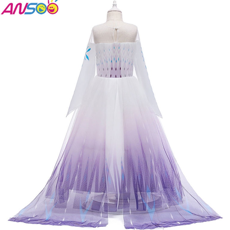 Ansoo Snow Queen 2 Gúna Cailíní Cosplay Gúna Samhraidh Mogalra Ócáideach Banphrionsa Gúna Páirtí Éadaí Feidhmíochta 4-12 Bliana Kids Elsa Gúnaí