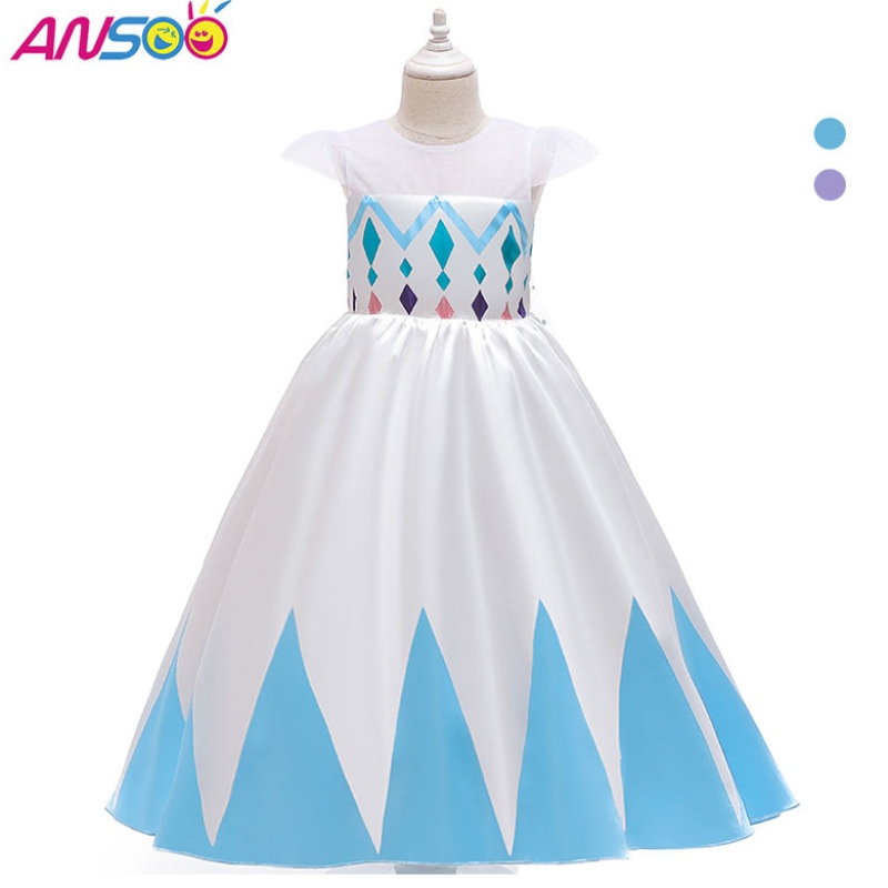Cartoon praghas mórdhíolanua Ansoo Elsa White Banphrionsa do Chailíní Gúnaí Cailíní Costumes Oíche Shamhna do Chailíní