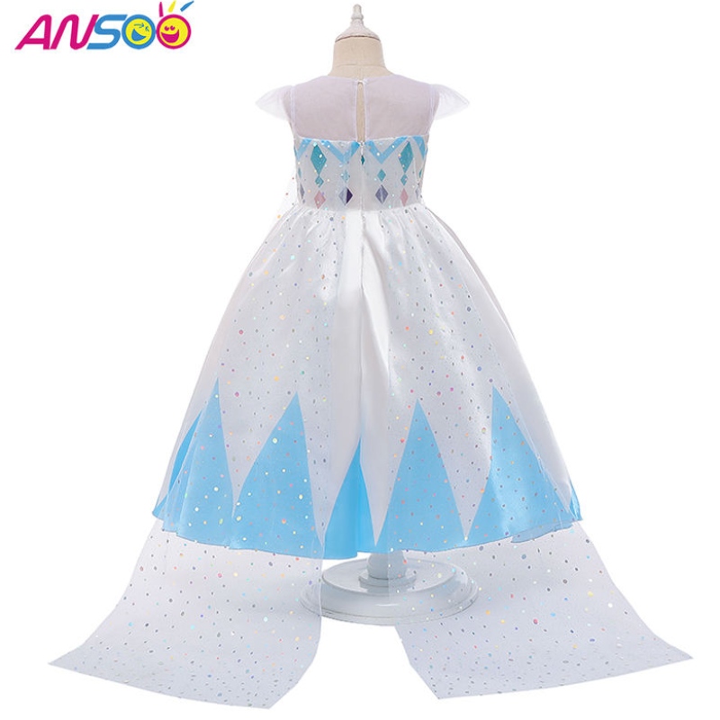Cartoon praghas mórdhíolanua Ansoo Elsa White Banphrionsa do Chailíní Gúnaí Cailíní Costumes Oíche Shamhna do Chailíní