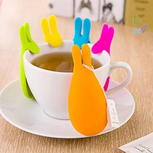 Sealbhóir mála tae cruth coinín, gearrthóga tae tae gearrthóg cupán, gearrthóga infuser tae silicone