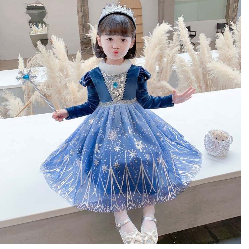 Smaointe bronntanais lása trailing fada bling bling Hem Ana Elsa Gúna HCGD-033
