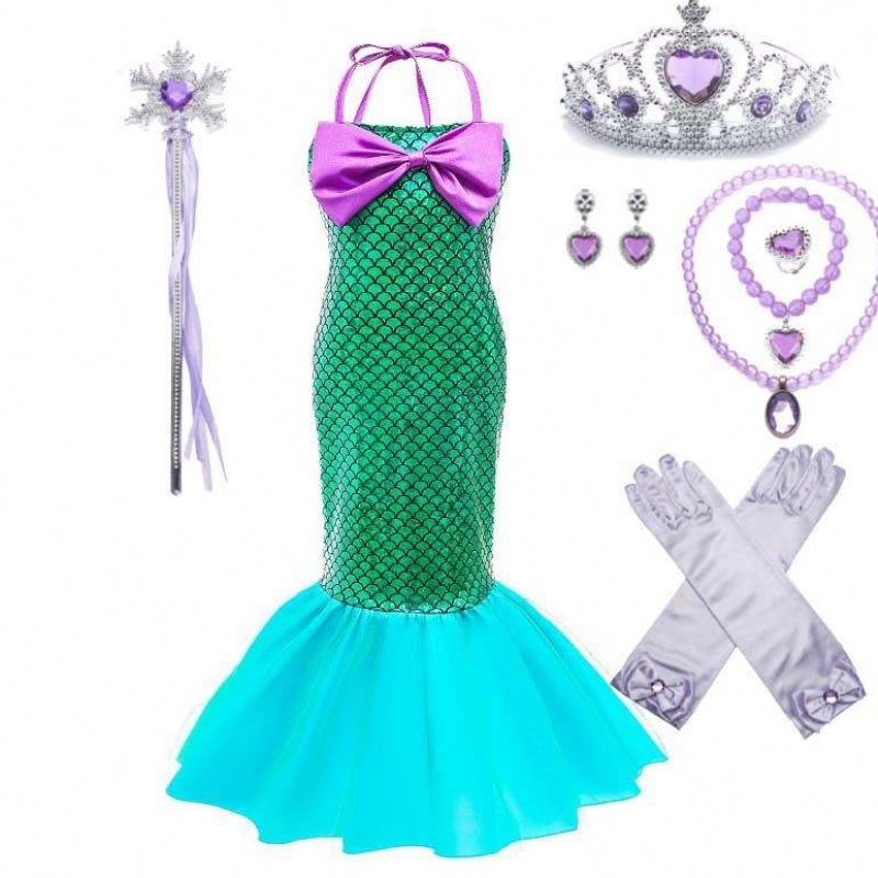 Amazon Hot Party Páirtí Fancy Banphrionsa Ariel Cosplay Up Kids Mermaid éadaí DGHC-028