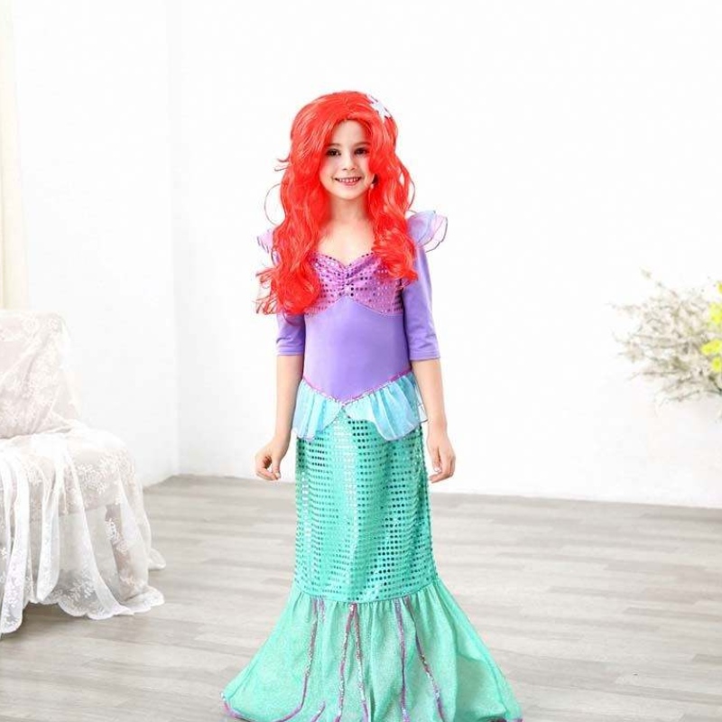 Cóisir lá breithe gléasadh Nollag suas 2-10 bliana páistí banphrionsa cailín cosplay ariel mermaid éadaí HCMM-001