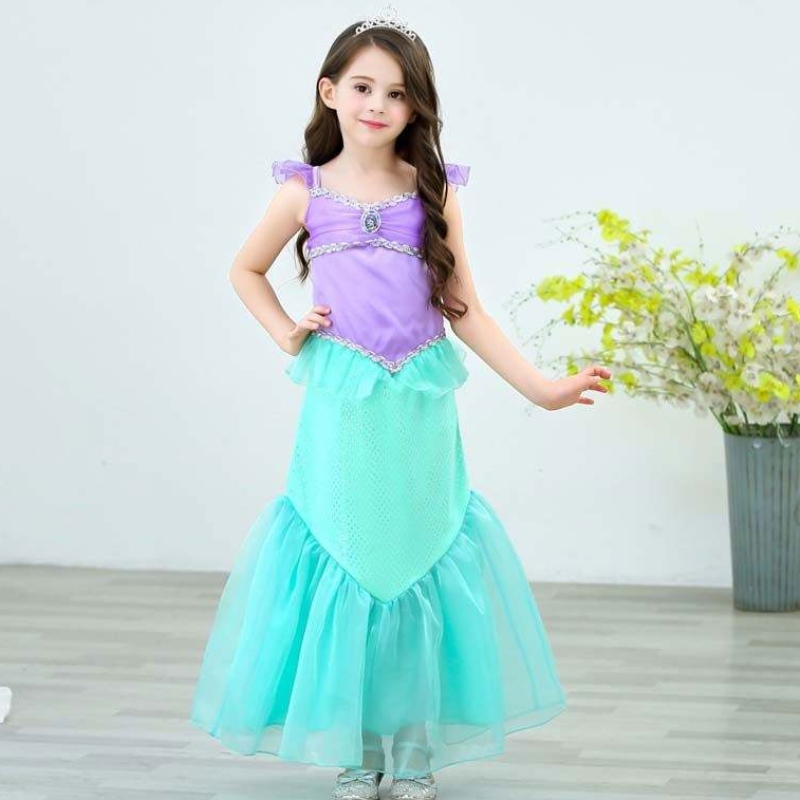Cóisir lá breithe gléasadh Nollag suas 2-10 bliana páistí banphrionsa cailín cosplay ariel mermaid éadaí HCMM-001