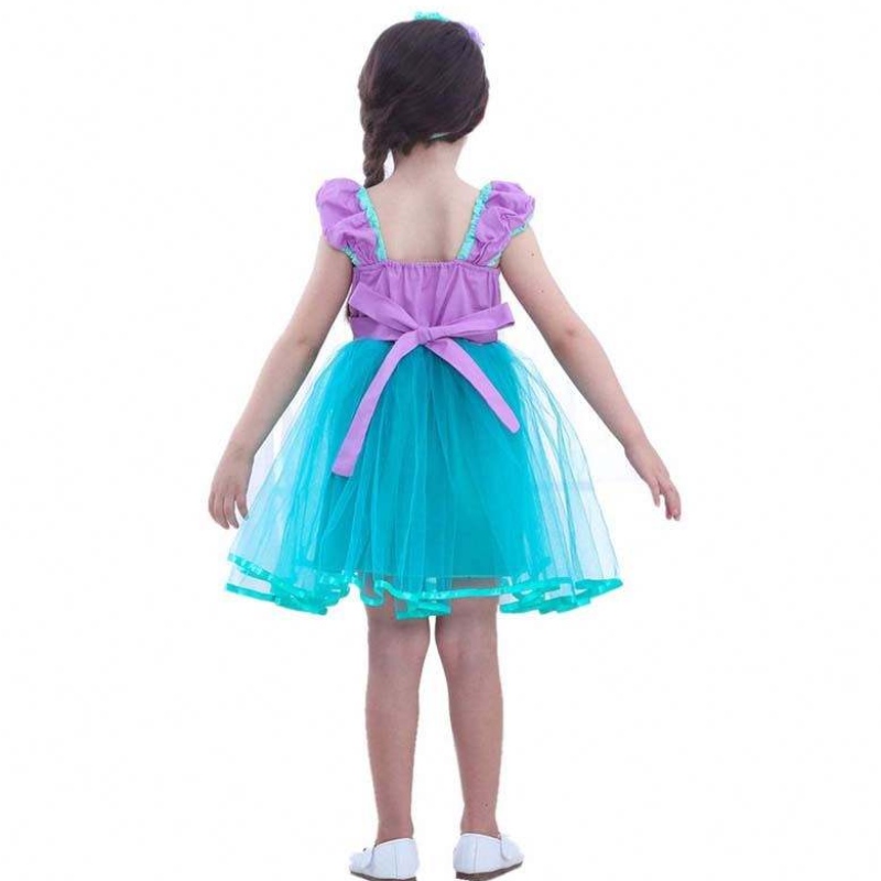 Little Angel Mermaid Alice Páiste Banphrionsa Fluffy Gorm Tutu Gúna Téama Mermaid do Chailín Leanbh HCMM-008