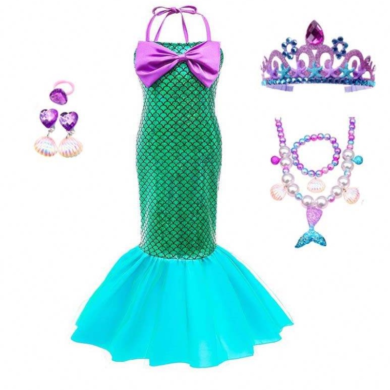 Kids Baby Cailín Cosplay Complates Ariel Banphrionsa Gúna Little Mermaid Do Pháistí Cailín Leanbh HCMM-009