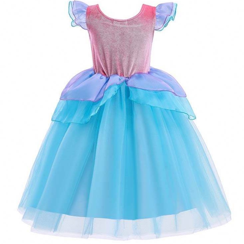 2022 Díolacháin Barr Oíche Shamhna Leanaí Sequins Sequins Ariel Gúna Gorm Éadaí HCMM-012