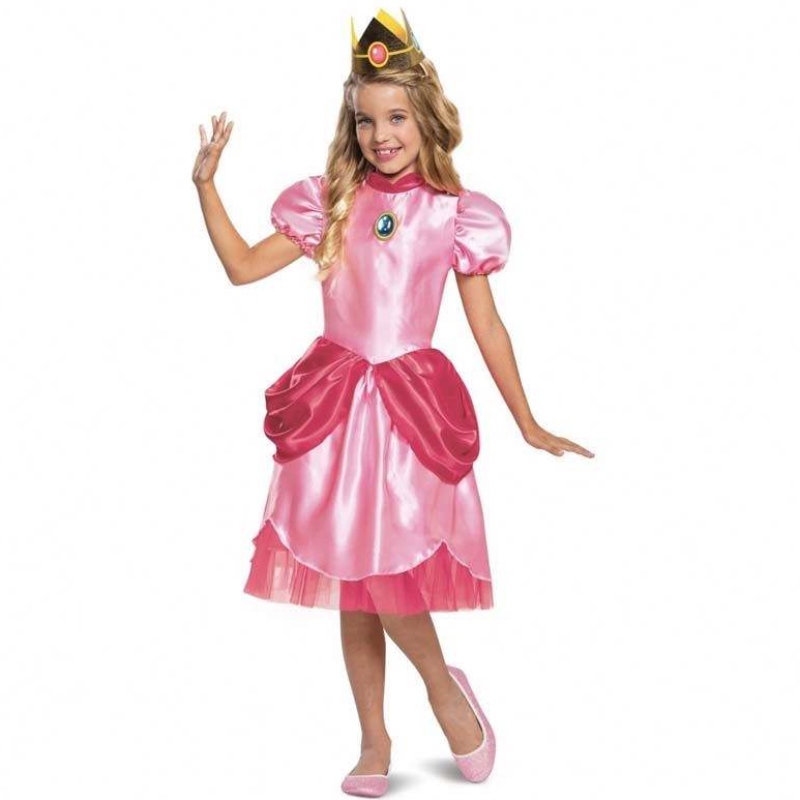 Carnival Cosplay Cailíní Baby Páirtína Nollag Super Brother Cartoon Cartoon Pink Banphrionsa Péitseog le Crown HCMU-006