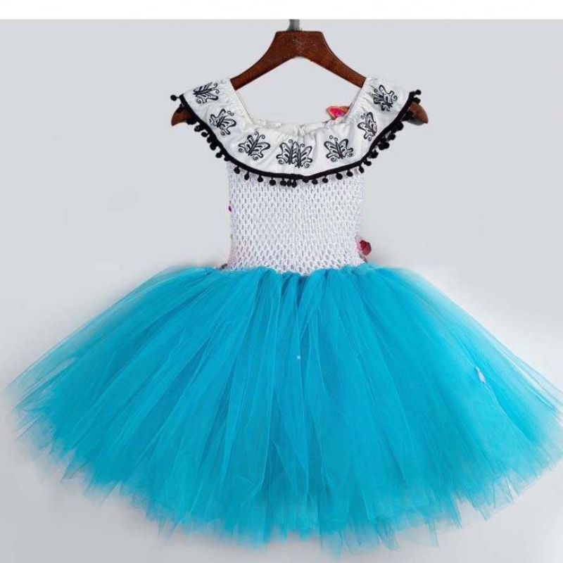 Éadaí Oíche Shamhna páistí Cróise Tulle Flowy Flowy Flower Encanto Mirabel Tutu Gúna HCIS-015