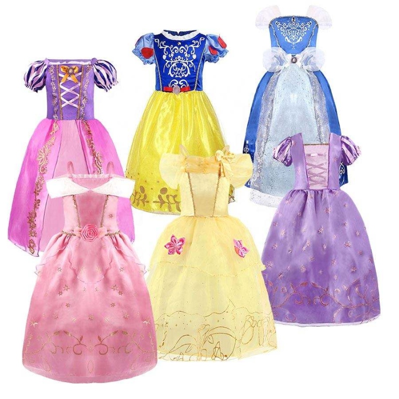 Éadaí Cosplay Oíche Shamhna páistí Belle Aurora Sofia Sofia Samhraidh Éadaí Breithlá Leanbh Cailín leanbh Fancy Rapunzel Gúna Banphrionsa