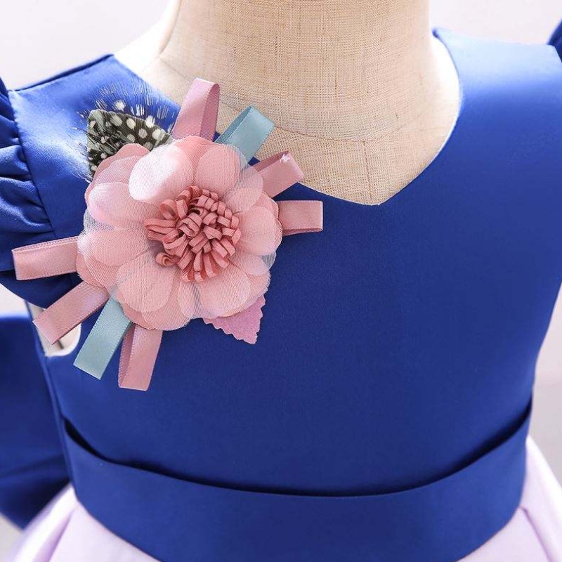 Baige Nua Priontáil Cailíní Cailíní Frocks Dearadh Frock Kids Gúnaí Breithlá Bláthanna Mórdhíola L2033XZ