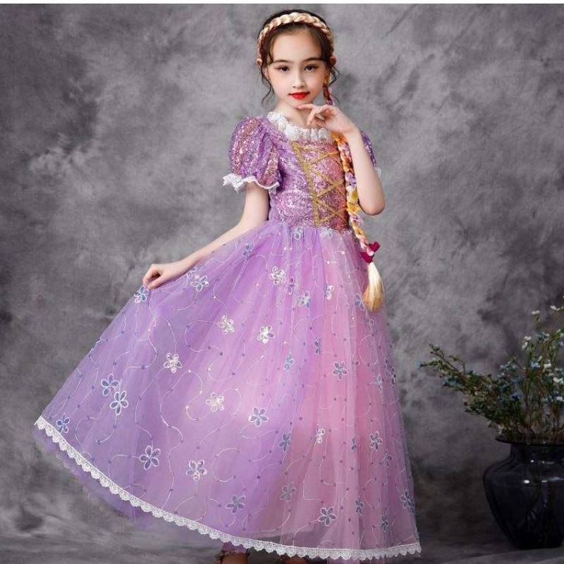 Baige Stílna hEorpa Gúna Banphrionsa Páirtí Oíche Shamhna Caith Éadaí Rapunzel Éadaí Mogalra Fluffy Frock