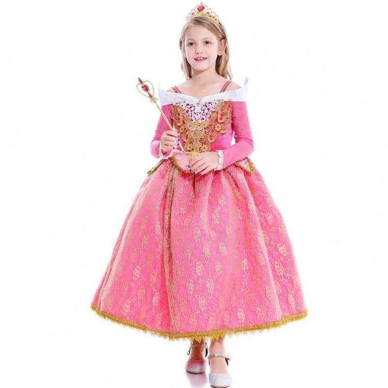 Gúna cailíní áilleacht codlata banphrionsa banphrionsa aurora gúna lása cosplay éadaí feidhmíochta D0701 SMR026
