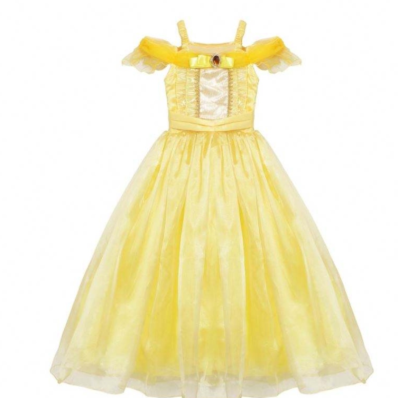 Cailíní Belle Princess Gúna páistí Kids Belle Cosplay Costumes Cailín Leanbh Gúna Suas Frock Buí Fancy Gúna Do Pháirtí Oíche Shamhna do Lapadáin