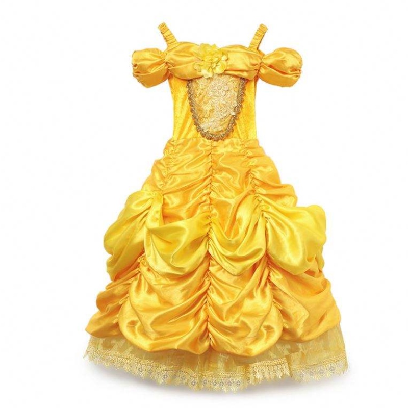 Cailíní Belle Princess Gúna páistí Kids Belle Cosplay Costumes Cailín Leanbh Gúna Suas Frock Buí Fancy Gúna Do Pháirtí Oíche Shamhna do Lapadáin