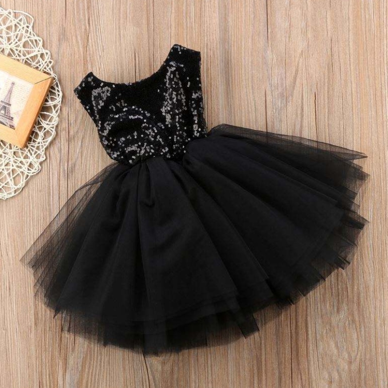 Díolacháin Hot Leanaí Éadaí Sciorta Banphrionsa Puffy Sequins Sequins Baby Flower Girl Gúna Tutu Backless