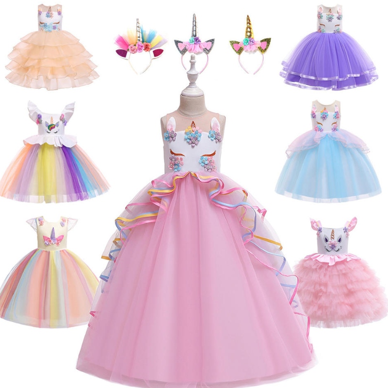 Díol te banphrionsa álainn éadaí éadaí lá breithe cóisir lá breithe adharc unicorn sequin tutu gúna cailín tutu do chailíní beaga