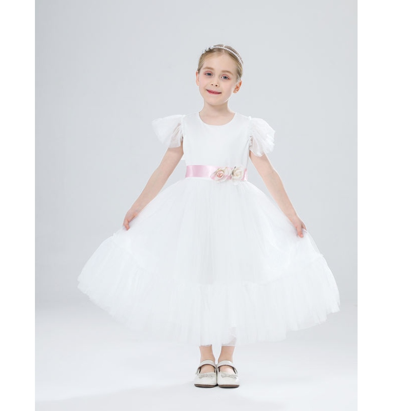 Gúna cailíní bláthanna leanaí gúnaí bainise bridesmaid do pháistí gowns tulle bándearg cailíní cóisir siopa a chaitheamh froganna galánta