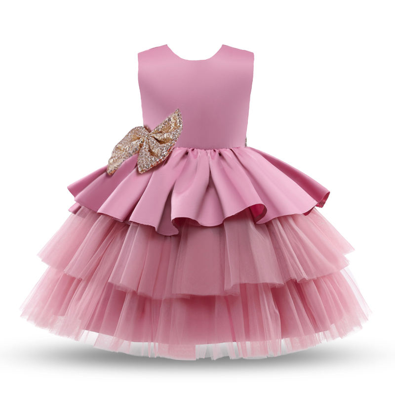 Gúna Bainise Gúna Babaí Babaí Lapadán Gúna Baisteadh Big Bow Baptism An Chéad Bhliain Breithlá Tráthnóna Bridal Baby Tutu Fluffy Clothe