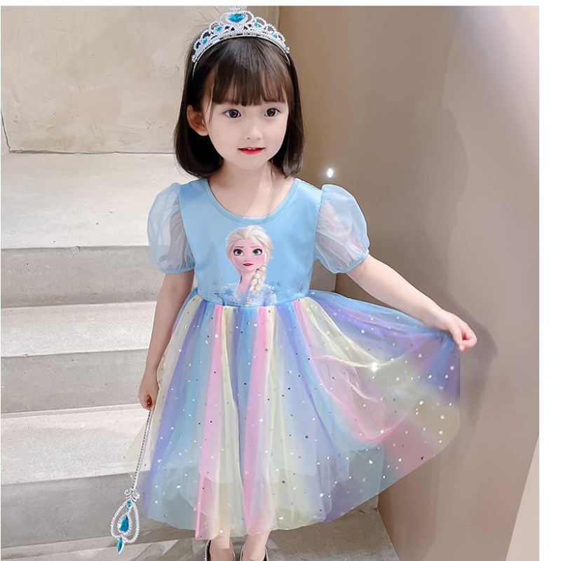 Gúna Banphrionsa Elsa Déagóirí Éadaí Earraigh agus an Fhómhair Leanaí Breithlá Cóisir Breithlá Gúnaí Éadaí Cosplay