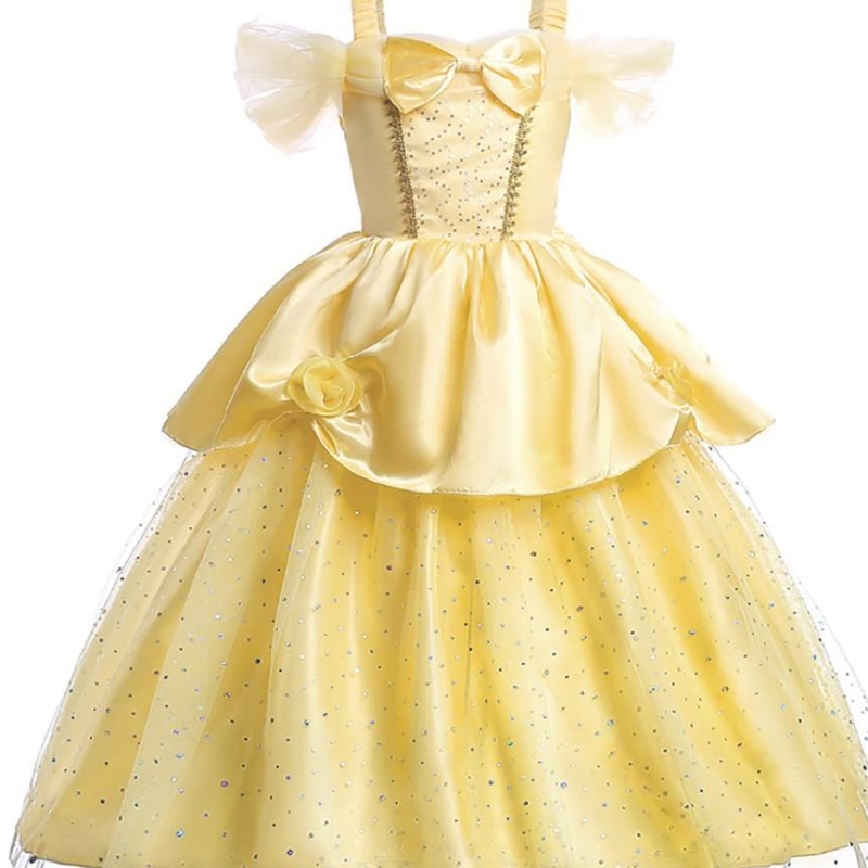 Cailín Belle Banphrionsa Gúna Kids Beauty Agus an Beast éadaí Baby Baby Christmas Banphrionsa Cóisir Breithlá Gúna Fancy 2-10 bliana