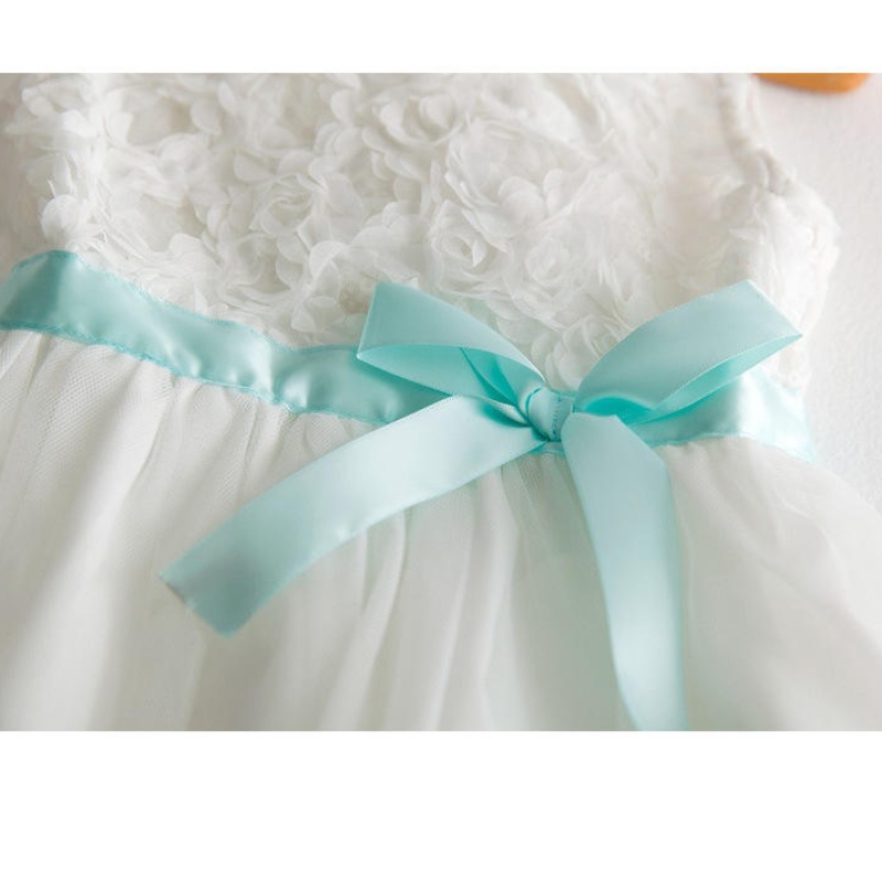 Gúna Lása Bláth Bán Bán 3D Aois ar feadh 3 - 9 bl Little Girls Christmas Gúna Nollag Geimhreadh Nua an Fhómhair Gowns Tráthnóna Cailíní Frocks